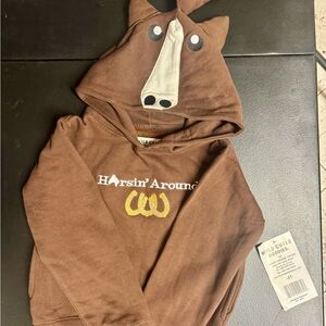 NWT Brown Horse Hoodie for Kids